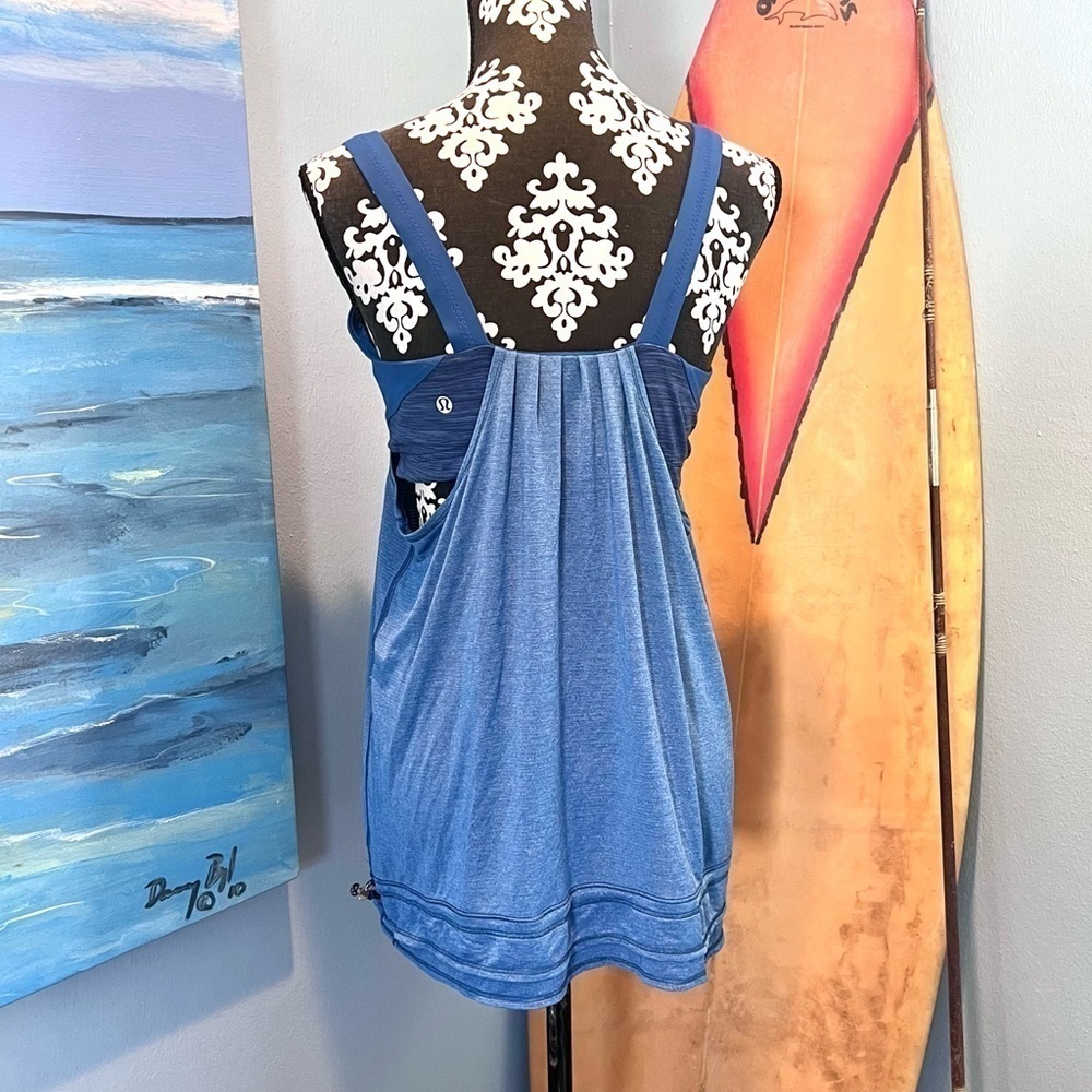 ⭐️Lululemon,Dual Blue Heather Tank w/Bra, Lightly Padded, Excellent Condition